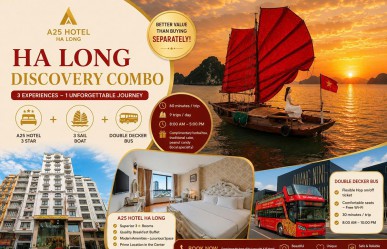 Halong Sunset Three-Sided Boat Combo