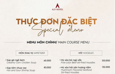 Thực đơn đặc biệt các chi nhánh gần Bistro A25 tại Hà Nội