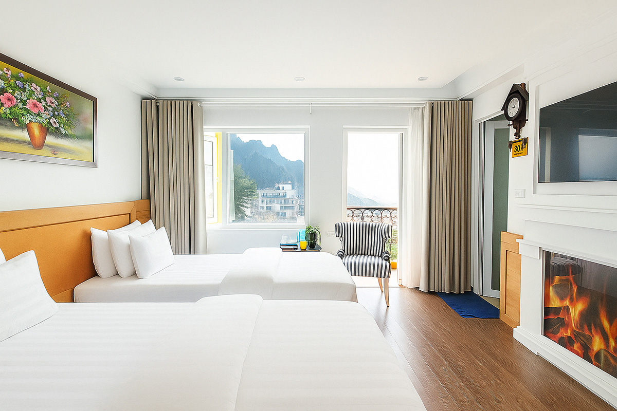 Phòng nghỉ tại A25 Hotel Sapa